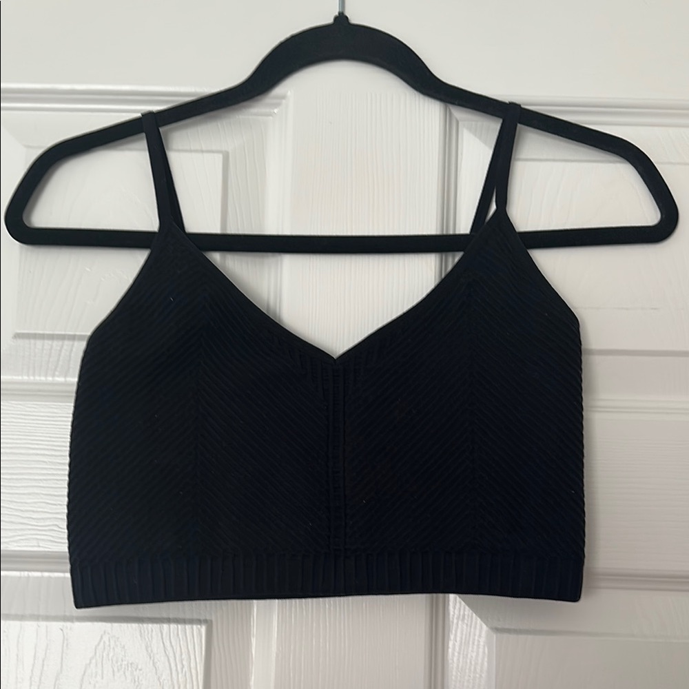 Spiritual Gangster Black Strappy Ribbed Bralette